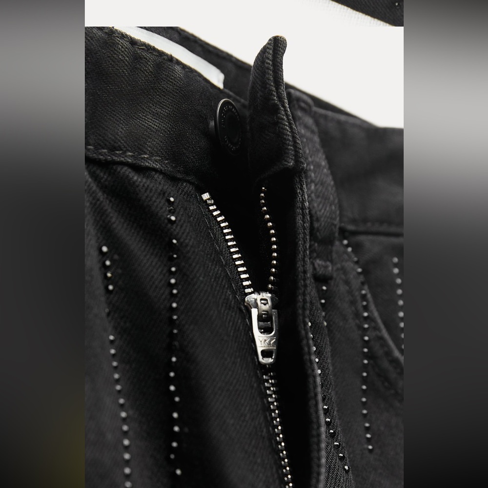 NWT ZARA RHINESTONE JEANS - Picture 6 of 7